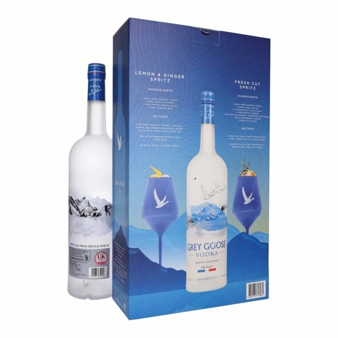 Grey Goose 1.75 Litre Magnum - Blue Glass Gift Pack - Image 2