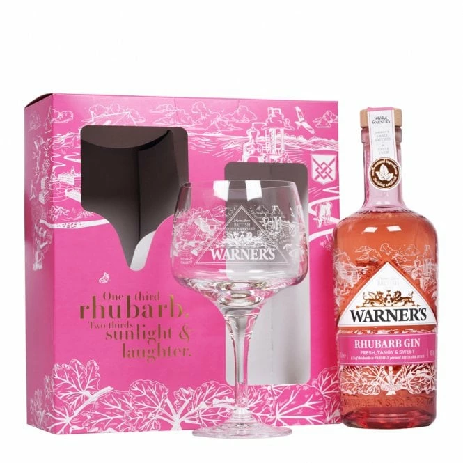 Warner's Rhubarb Gin - Copa Glass Gift Pack